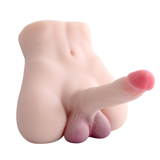 Realistic male masturbator with anal entry for men and women
